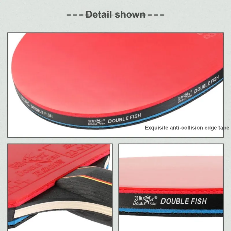 DOUBLEFISH Ping Pong Paddles Unisex Solid Wood-4