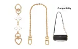 Gold-Tone (Decorative Chain 40cm+White Four-Leaf Clover Heart Clasp 16cm)