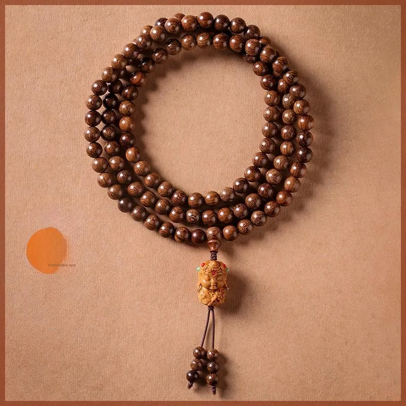 FANGYUANXIAOFU Golden Sandalwood Wooden Bracelets Unisex-1