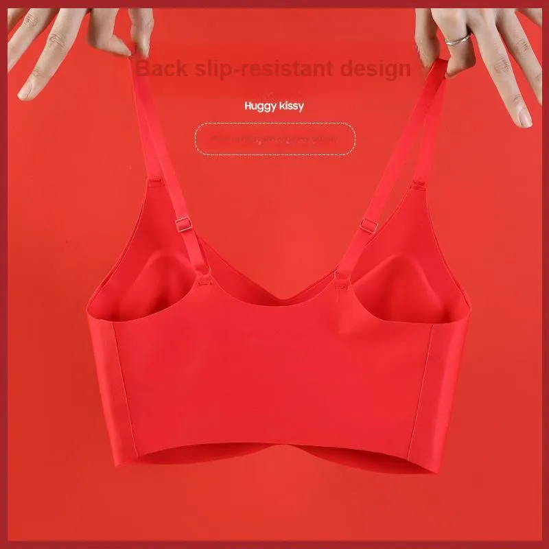 Huggy Kissy Underwear Set Women's Camisole Style Red-5