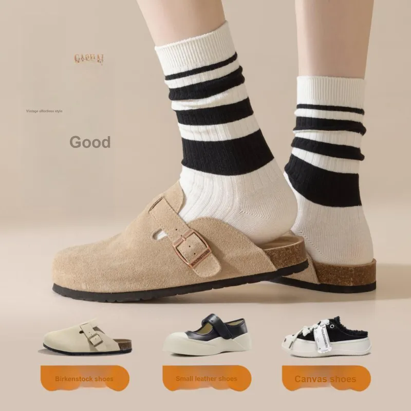 XXLLG Mid Calf Socks Women's Shopping Bag 5 Pack-3