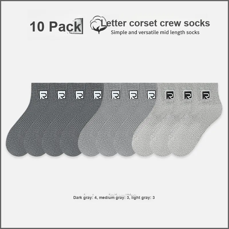 KJ Mid Calf Socks Men's Box Of 10 Packs-5