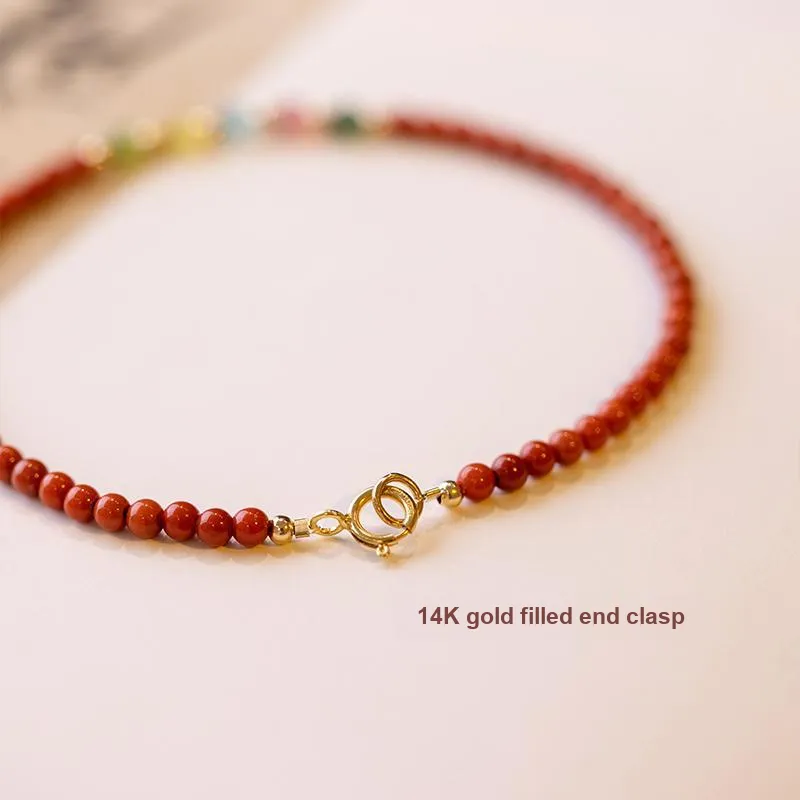 Long Fu Southern Red Agate Bracelets Women's-5