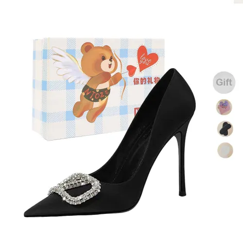 NTOZE Slim Heel High Heels Women's Black Gift Box Set