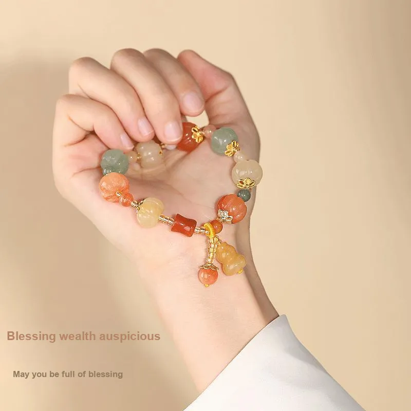 Xiang Yin Golden Silk Jade Bracelets Unisex-1