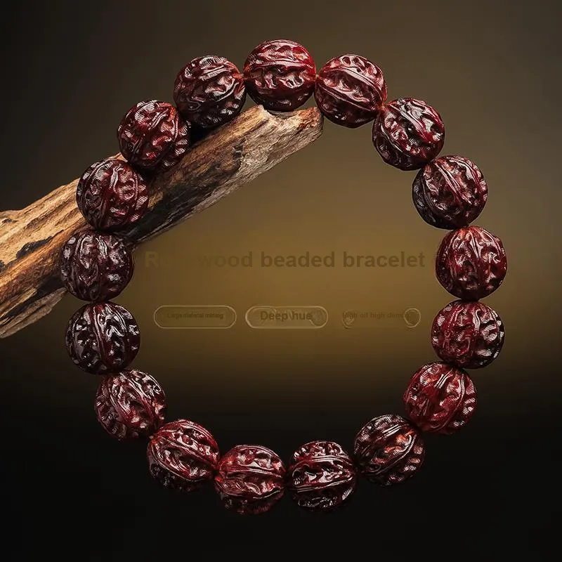 MUSHENGYUAN Rosewood Good Luck Beaded Bracelet Unisex-1