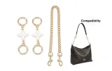 (Plated Gold) White Four-Leaf Clover 10cm【Two Pieces】+ Dog Buckle Decorative Chain 45cm