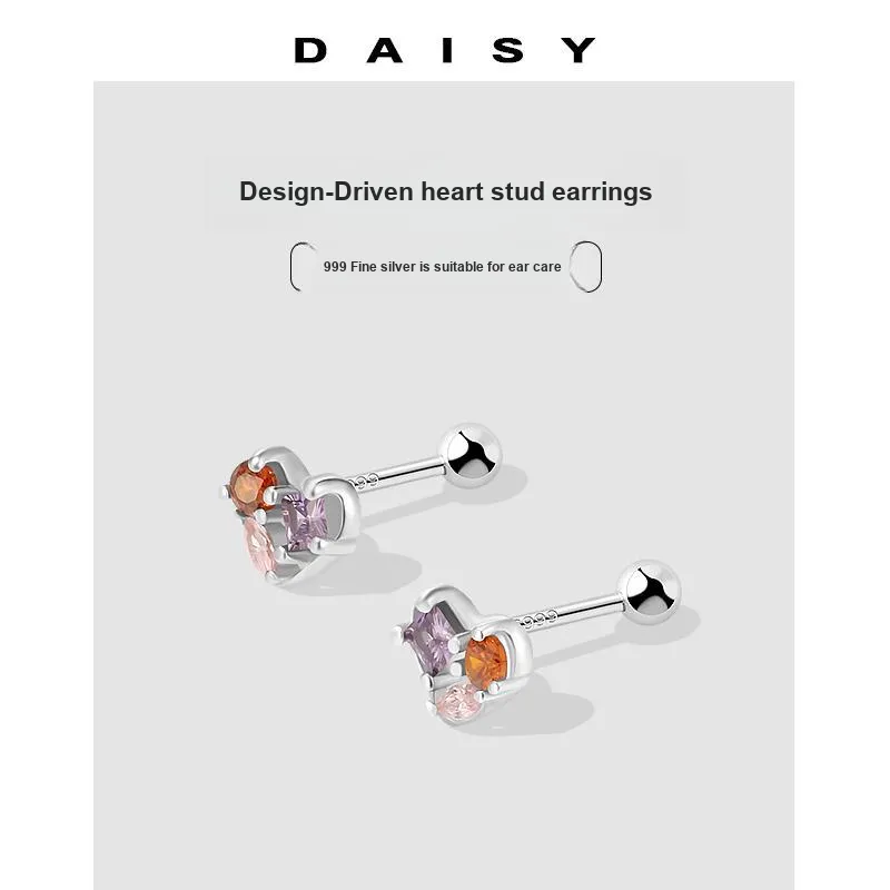 Daisy Dream Full Sterling Silver Stud Earrings Women's-3