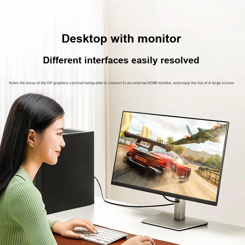 UGREEN Data Cable Adapter DP To HDMI Adapter Cable 4K Edition For Computer Monitor DisplayPort Connectivity-3