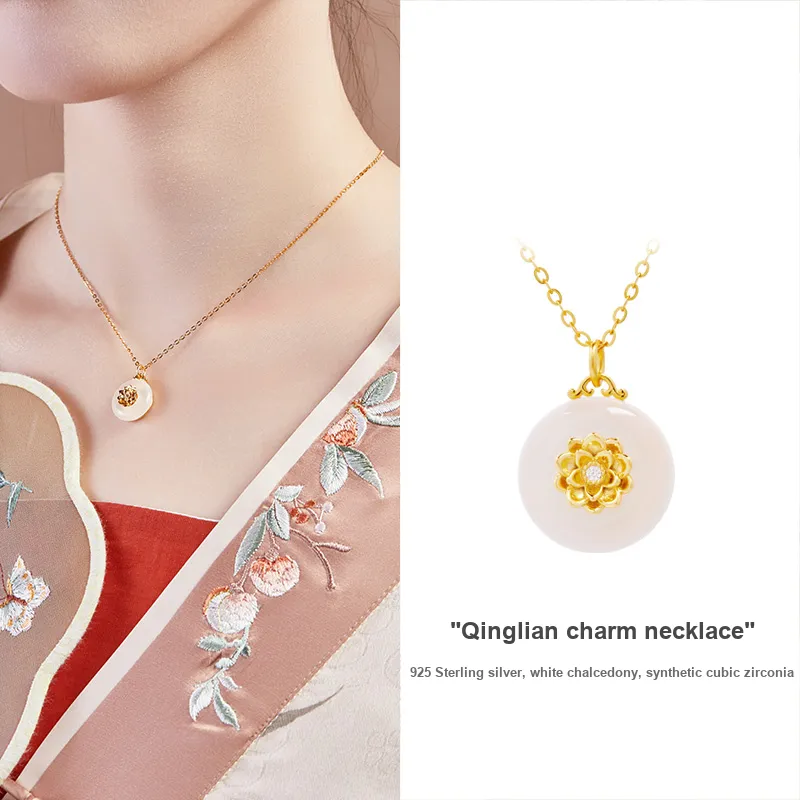 DIHUAJI Natural Chalcedony Jade Necklaces Women's-3