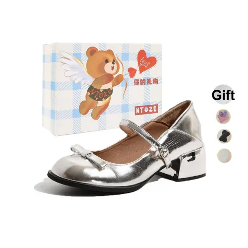 NTOZE Mary Jane обувь женская серебряная коробка