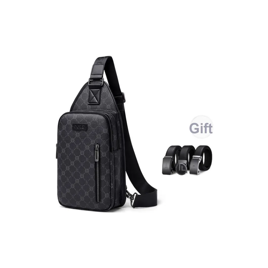 GOLF Pvc Father Dad Cell Phone One Shoulder Crossbody Fanny Pack Sling Bag Trumpets Men's Gray & Black
