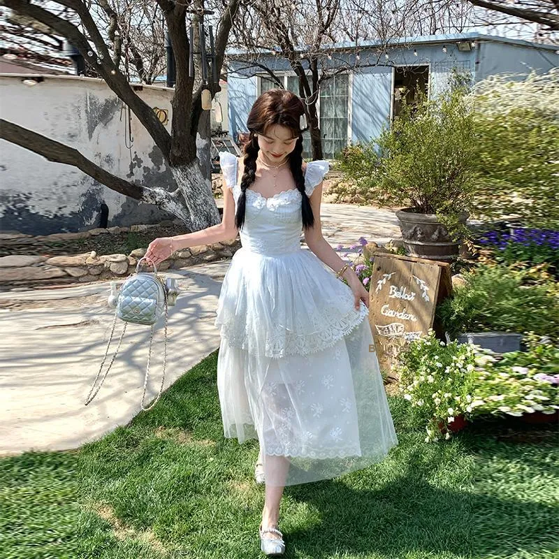 ACAINES Casual Long Skirt Women's White-7
