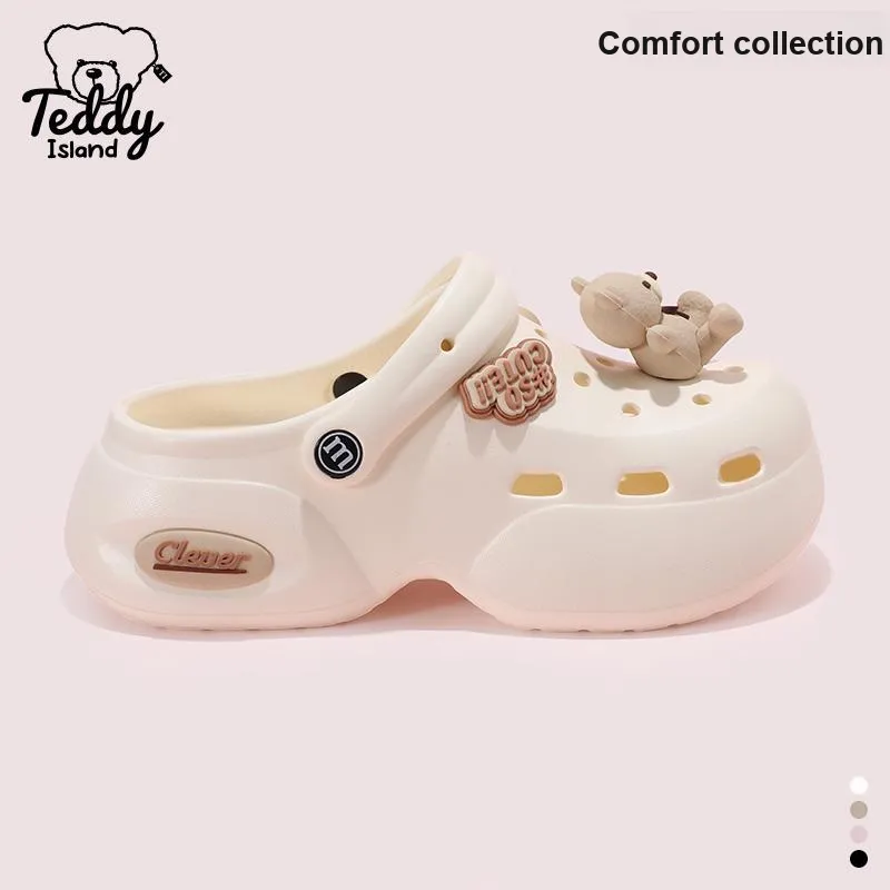TEDDY ISLAND Teddy Love Women's Summer Home Slippers Outerwear With Squashy And Bouncy Feeling Thickened EVA Base-2