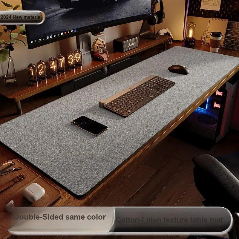 Spinning Autumn Pie Desk Computer Cotton Linen Blend Texture Leather Tablecloth With Mouse Pad For Office Use-5