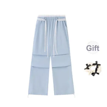 TORIGHT Cargo Pants Women's Blue+Bowknot Hair Tie Comes With