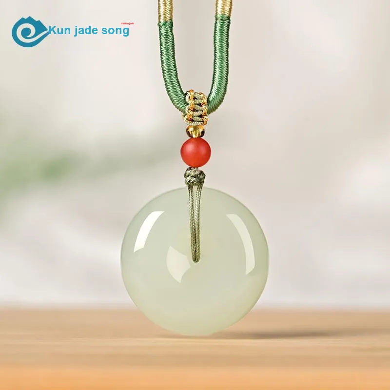 KUNYUYAO Hetian Jade Pendants Pale Greenish White Jade Unisex-20