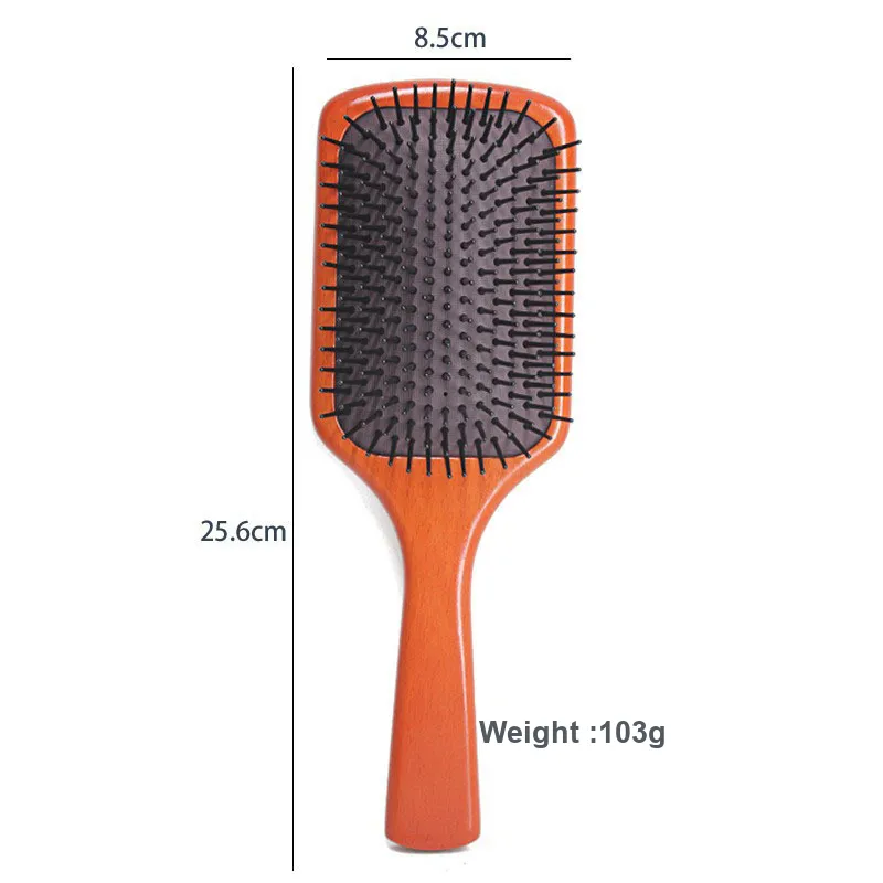 SHITIAN Large Head Therapy Comb/Trumpets Air Cushion Comb Natural Golden Sandalwood Massage Comb Head Meridian Massage-2