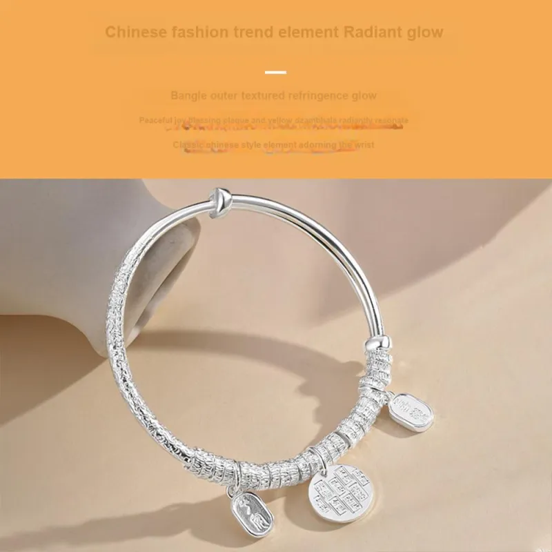 CLARKIA FLOWER 999 Fine Silver Bangles Women's-1