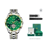 Steel Band Green Dial with Gold Accents