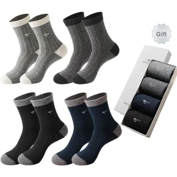 SEPTWOLVES Mid Calf Socks Men's 4 Pack Gift Box Set
