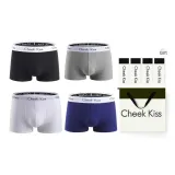 Black+White+Light Gray+Royal Blue[100% cotton Box 4 Pack]
