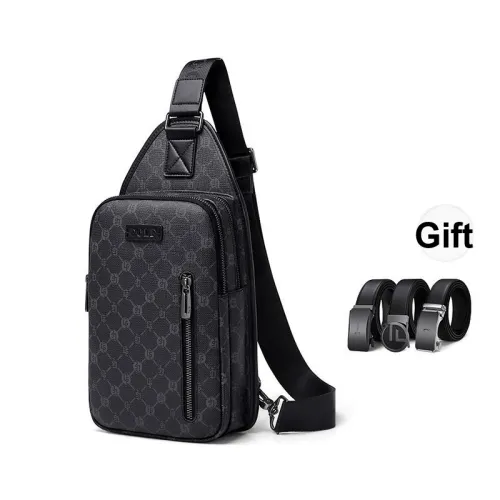 GOLF Pvc Father Dad Cell Phone One Shoulder Crossbody Fanny Pack Sling Bag Trumpets Men's Gray & Black