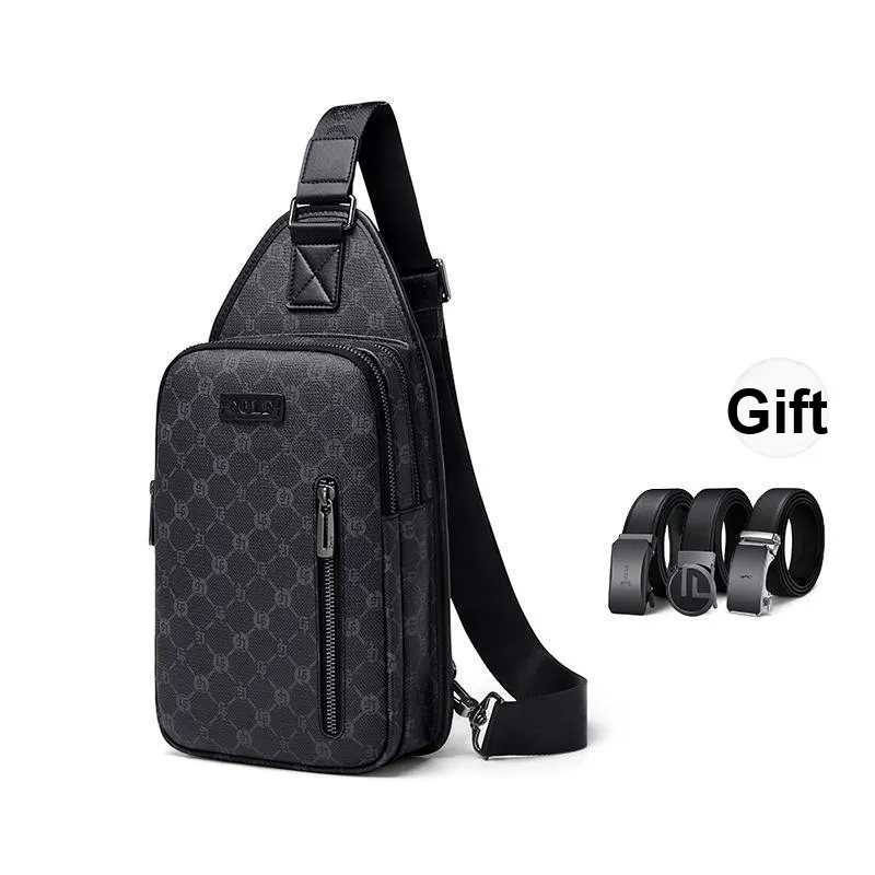 GOLF Pvc Father Dad Cell Phone One Shoulder Crossbody Fanny Pack Sling Bag Trumpets Men's Gray & Black-0
