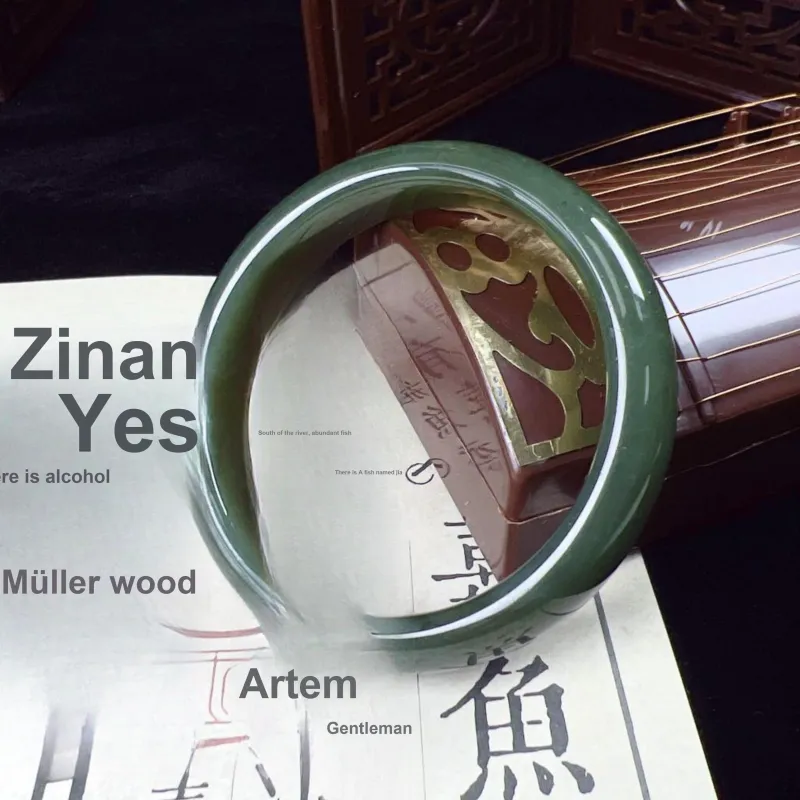 SIYIJIA Hetian Jade Bangles Green Jade Women's-3