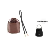 1.2cm-Width Black Litchi Grain Adjustable+Khaki Liner Clothing Sets