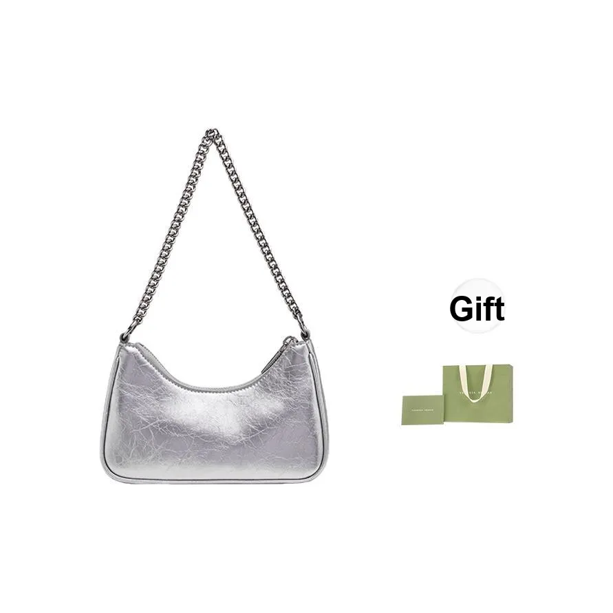VANESSA HOGAN Vh Classic Series Cow Leather Shoulder Bag Chain Shoulder Bag Small Size Women's Silver/Black