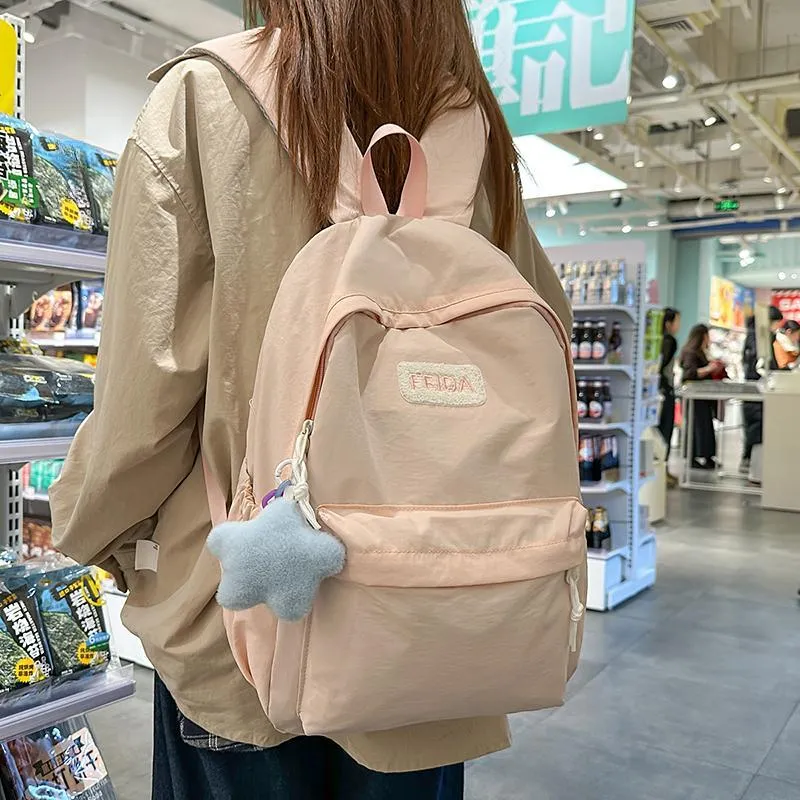 GOBLIN SHARKS 1759 Nylon Backpack Regular Unisex White/Black/Pink/Blue/Yellow-12