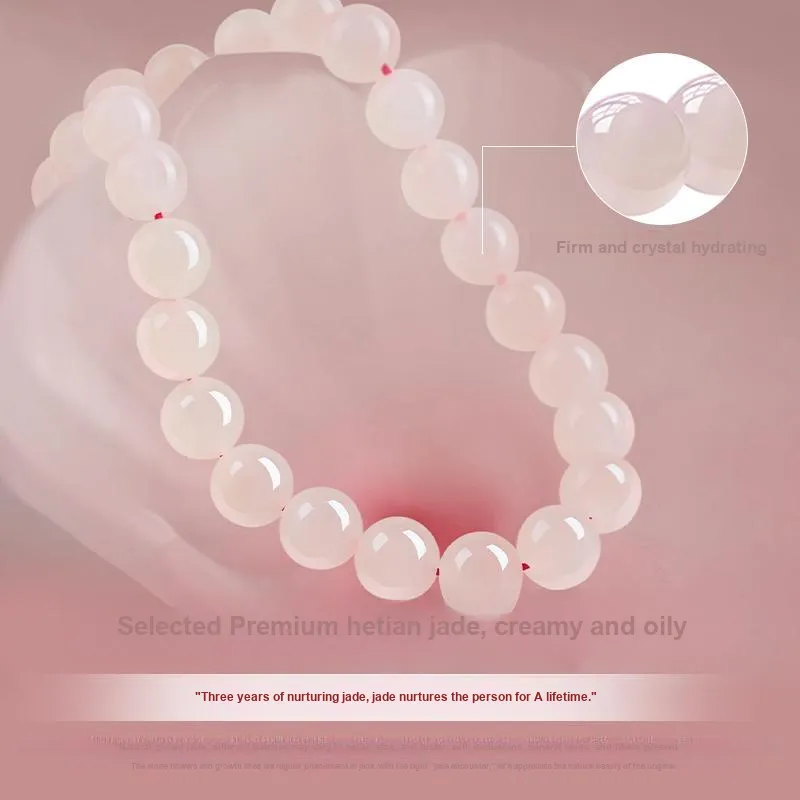 ALLOVE Hetian Jade Bracelets Lotus Root Powders Unisex-1