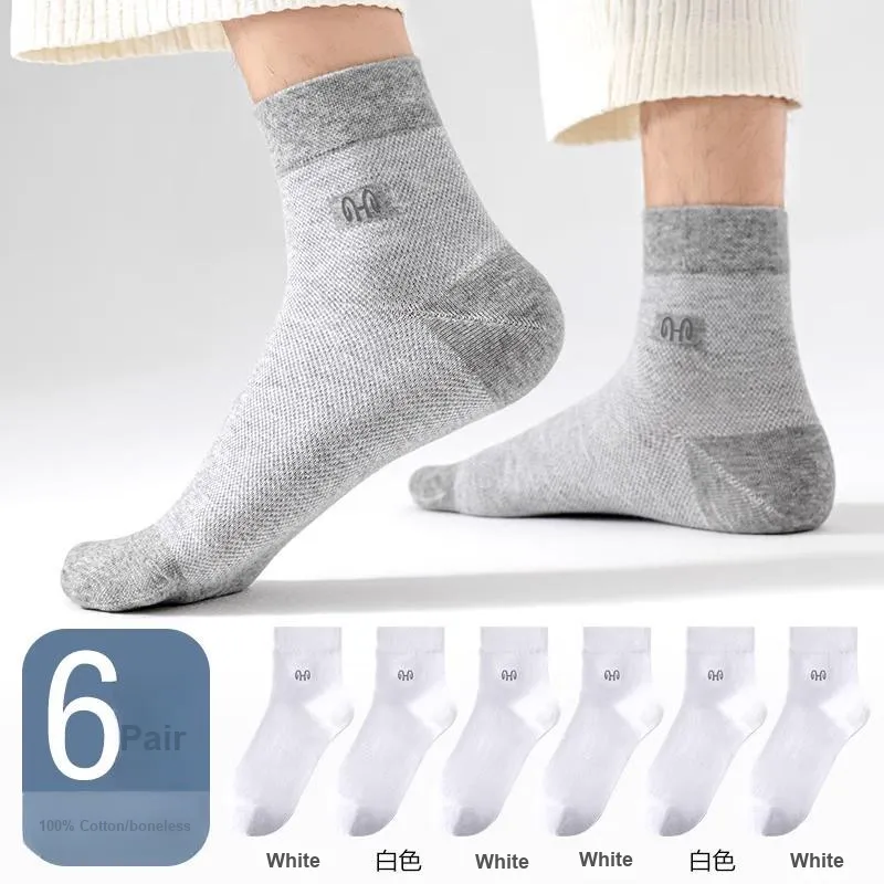H YXIANG Mid Calf Socks Men's 6 Pack-5