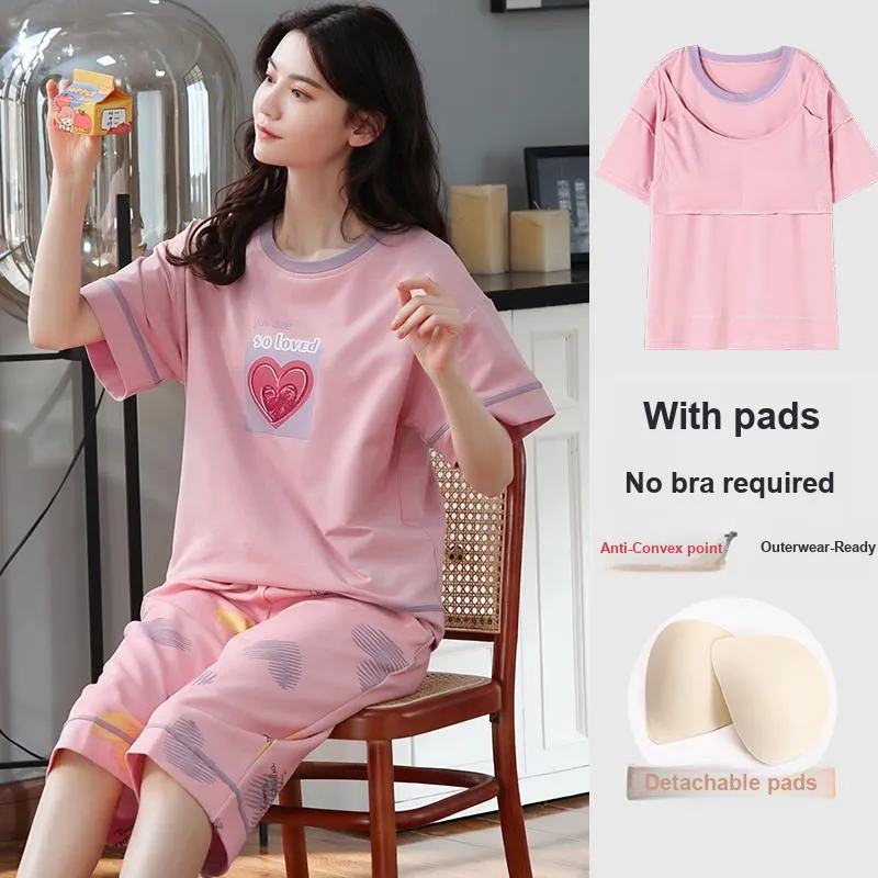 FENTENGCARE Pajama Set Women's Peach-5