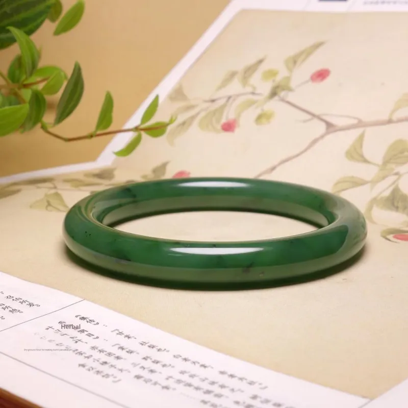 Artisan Lock Heart Jade Hetian Jade Jasper Hetian Jade Bangles Women's Jasper-4