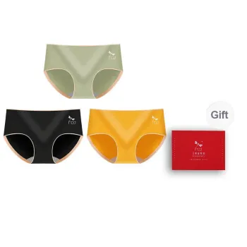RED DRAGONFLY 60S 100% Cotton Underpants Women's 3 Piece Gift Box Set
