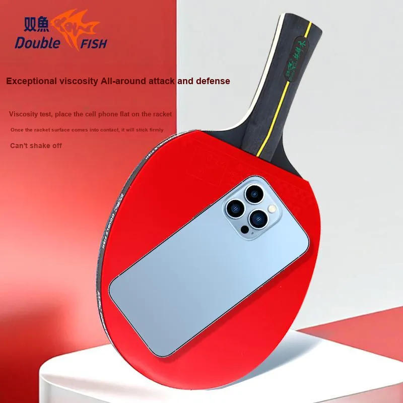 DOUBLEFISH Ping Pong Paddles Unisex All Wood Double Racket Set-2