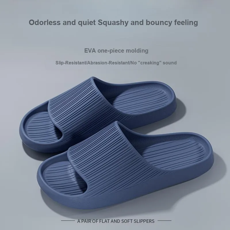 Foot Recreation Summer Minimalist Style Vertical Stripes Eva Anti Slip And Wear Resistant Slippers Home Slippers Unisex-21