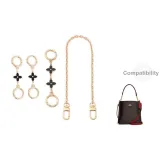 Black Four-Leaf Clover Round Buckle 12cm+1 Section Black Four-Leaf Clover 2 Pack+Decorative Chain 40cm