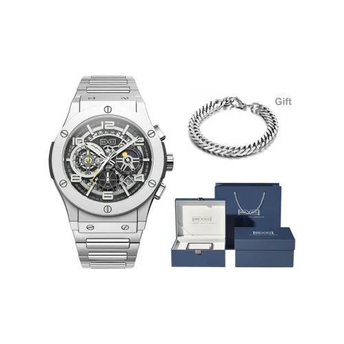 BEXEI Кварцевый механизм Металлический ремешок Часы Мужские Часы с открытым механизмом