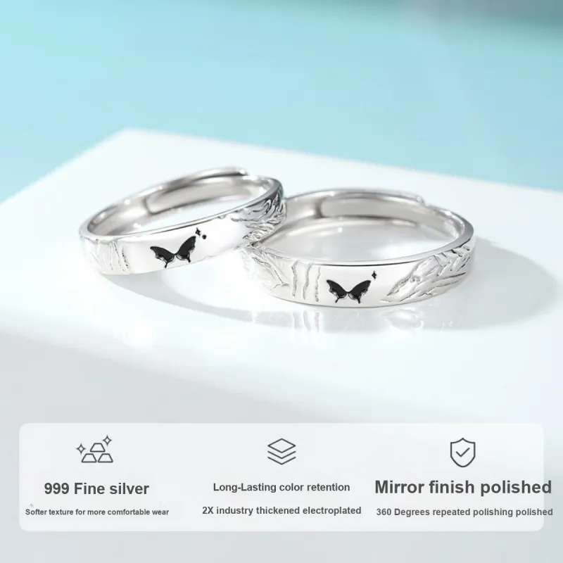 WINY S 999 Fine Silver With Certificate Rings Unisex Silver-2
