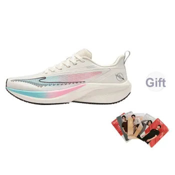 Erke Cushioning Wear Resistant Low Top Running Shoes Men's Microcrystalline White Peach Blossom Pink