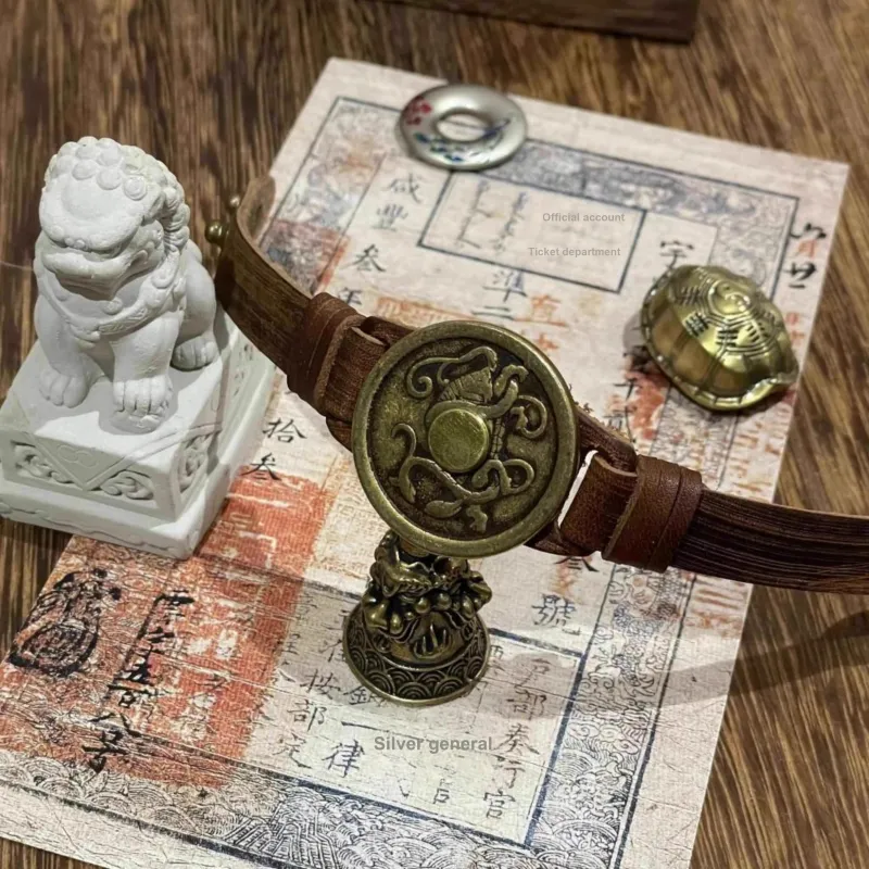 JIBAINANXI Copper Alloy Leather Wristbands Unisex-5