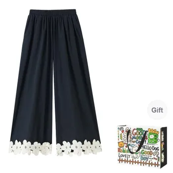 OURUOKE Casual Pants Women's Black