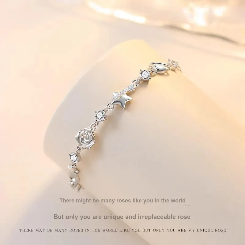 Regalrose 925 Sterling Silver Bracelets Unisex Silver-2