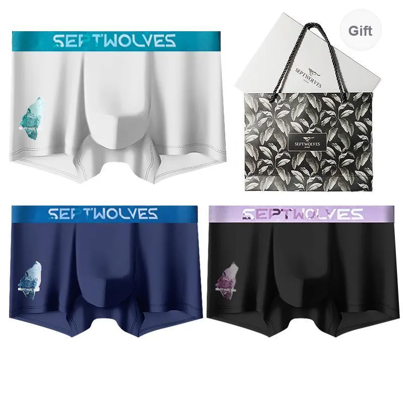 SEPTWOLVES Underwear Gift Box Men's 3 Pack Gift Box Set+Shopping Bag-48