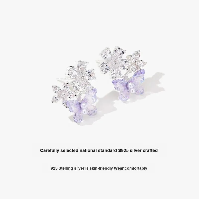 MCK 925 Sterling Silver Needle Stud Earrings Women's-2