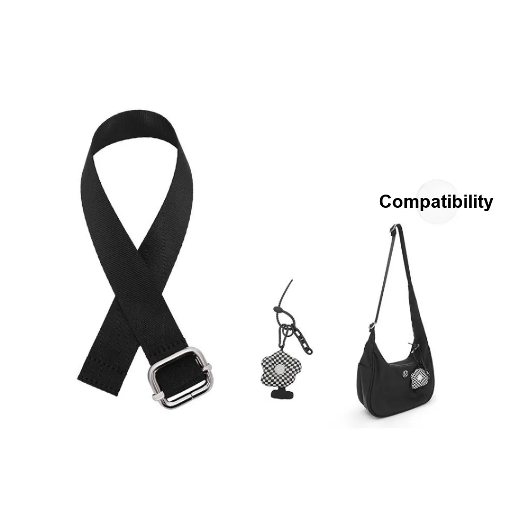 Lan Bao Fan Nylon Canvas Adjustable Conversion Extension Strap Shoulder Strap Crossbody Handbag Merch Unisex Black