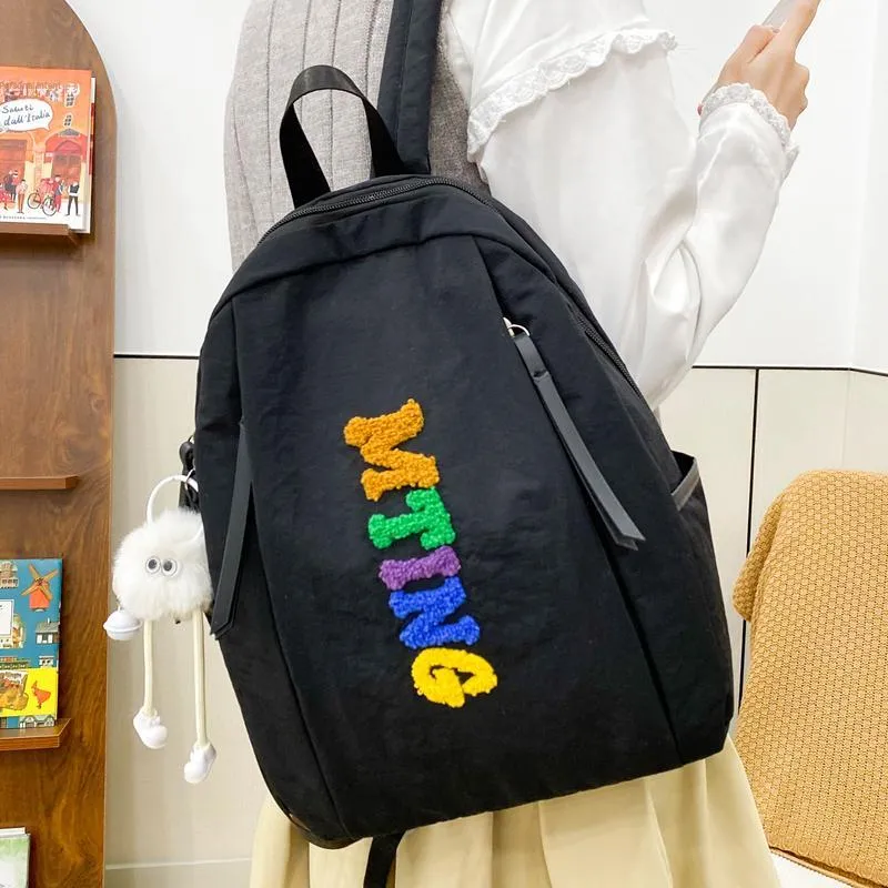 Yalu Nylon Backpack Unisex Ecru/Black/Yellow/Khaki/Neon Green-13